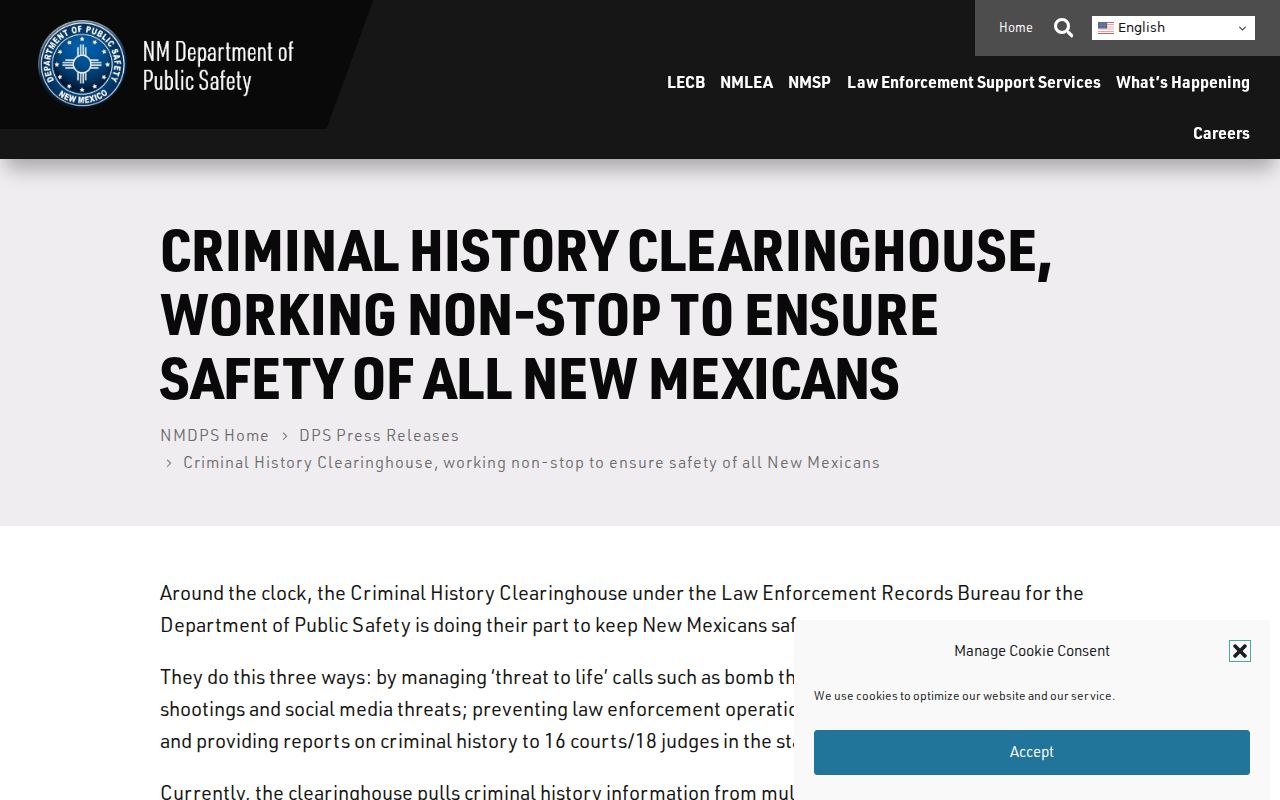 New Mexico DPS criminal history source distinguished from Floyd public records
