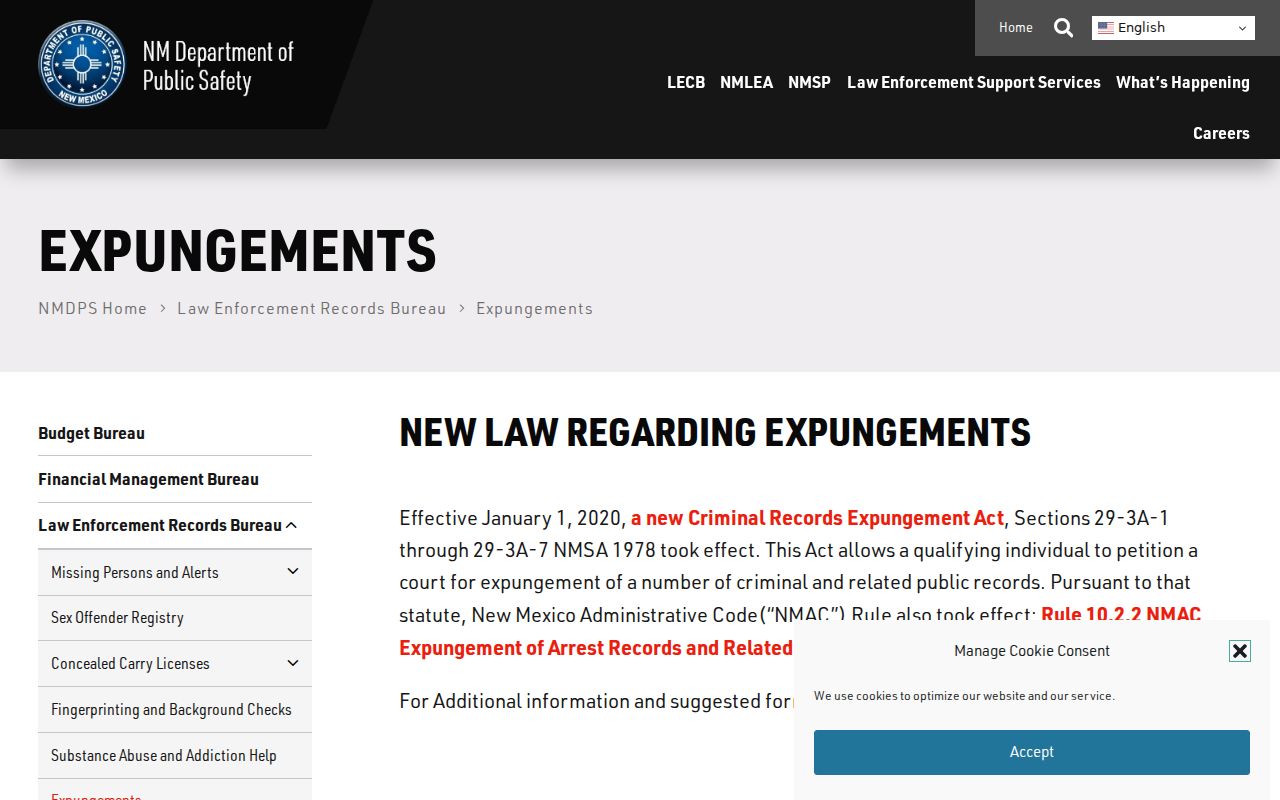 Roosevelt County criminal record expungement processing guidance