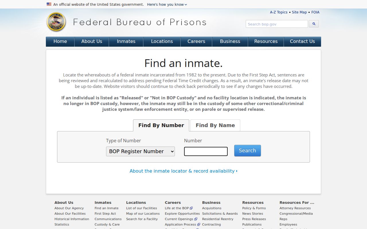 Roosevelt County criminal record search through the federal inmate locator